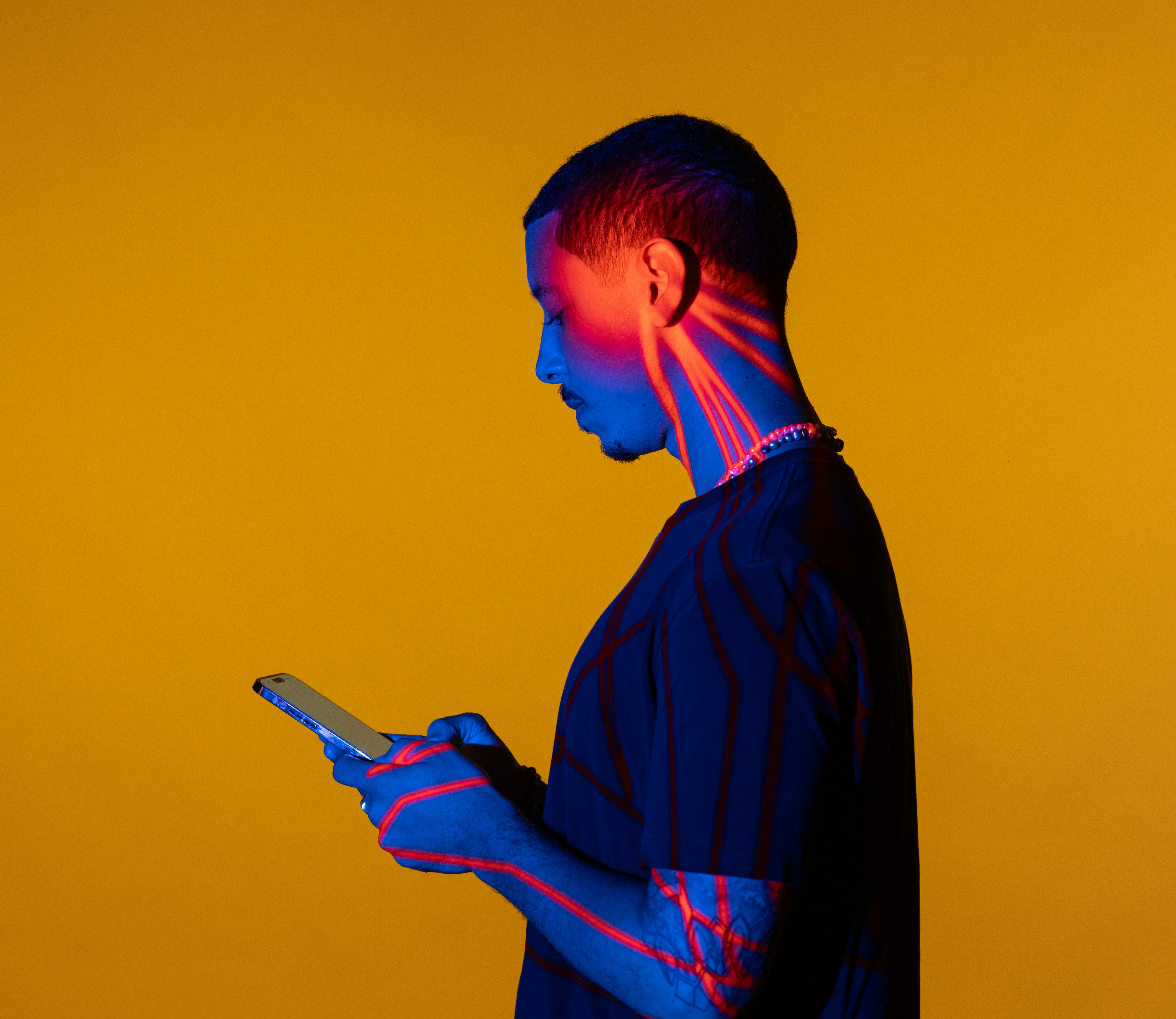 Person engaging with social media on phone